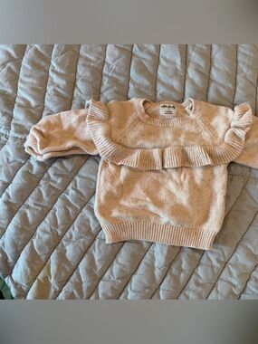 Adorable Pink Ruffle Knit Sweater for kids